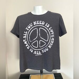 4/$15 Gray Peace Sign Graphic T-Shirt